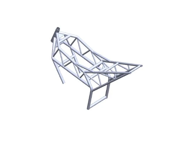 3D CAD model of chromoly trellis frame